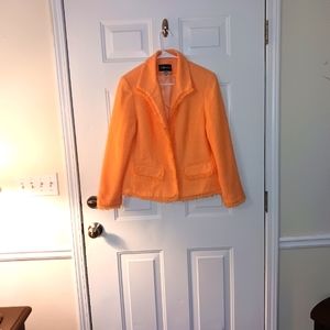 Sag Harbor Orange Fringed Blazer Size 14